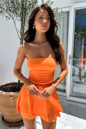 Aveda Strapless Mini Dress - Orange