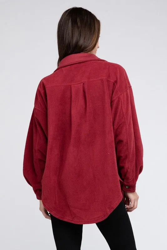 BiBI Fleece Buttoned Down Oversized Jacket