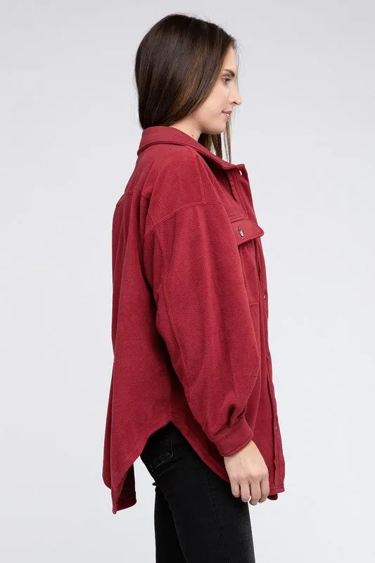 BiBI Fleece Buttoned Down Oversized Jacket