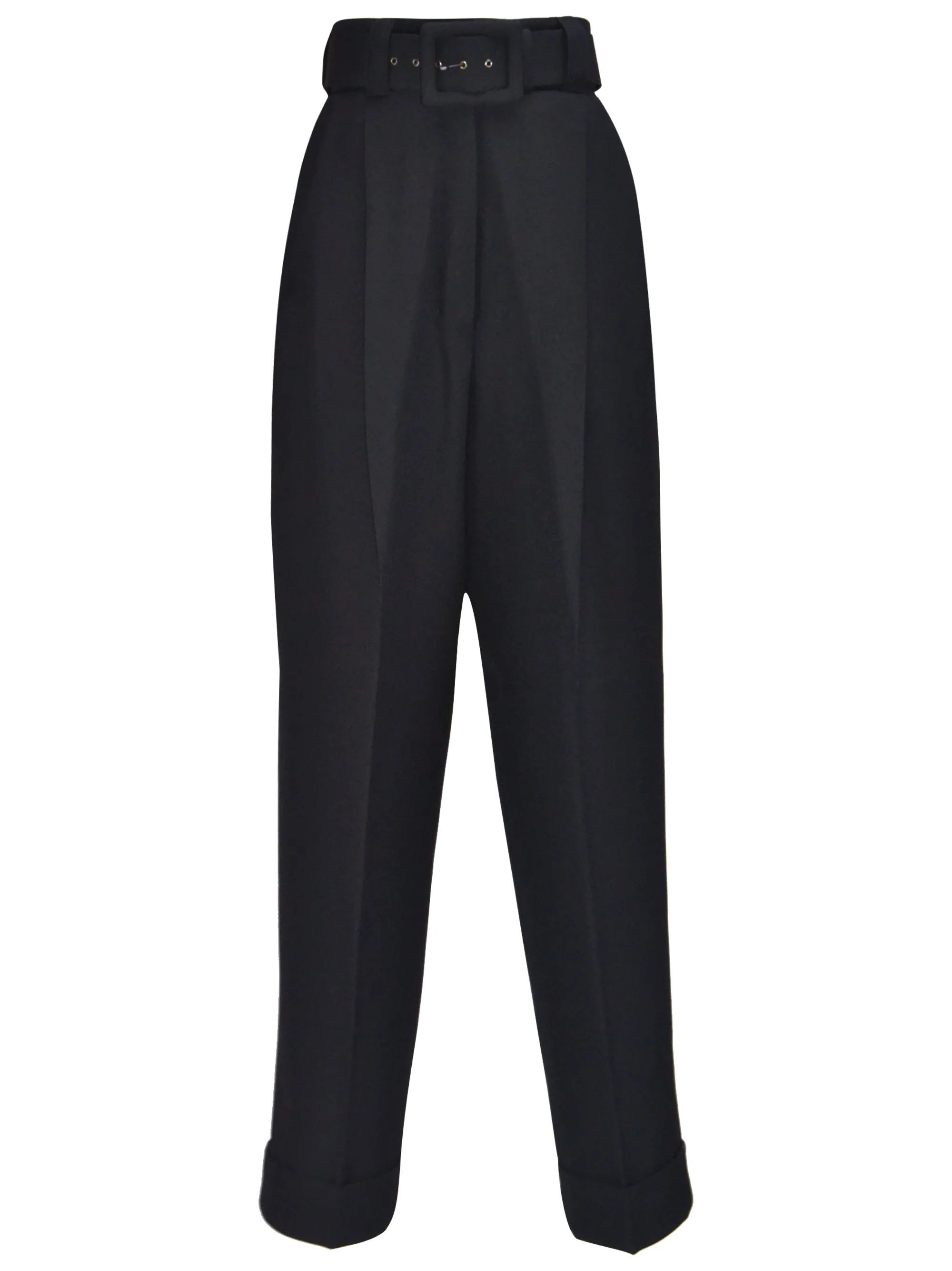 Black Virgin Wool Trousers for Women