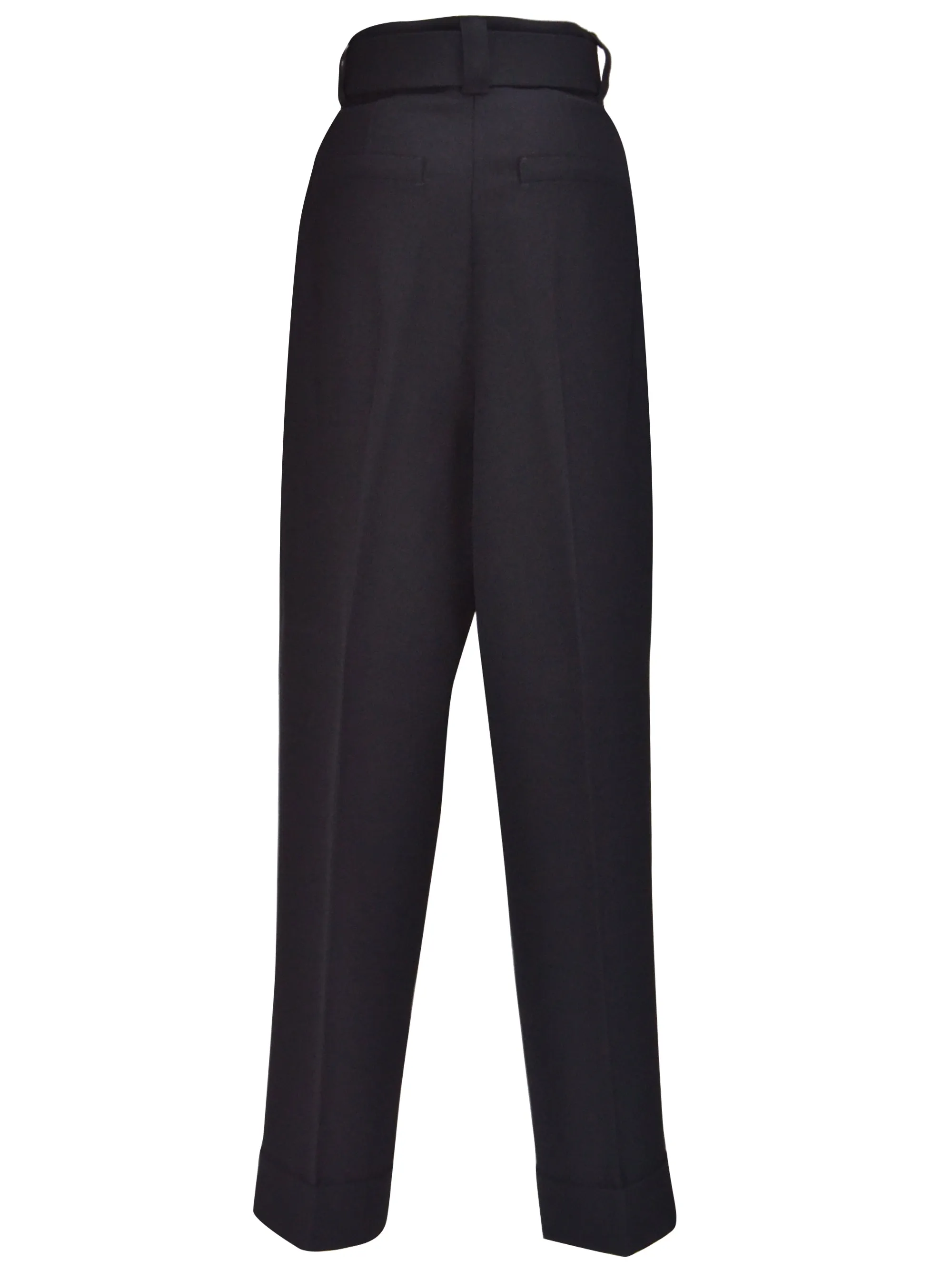 Black Virgin Wool Trousers for Women