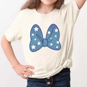 Blue Bow With White Stars Graphic Tee