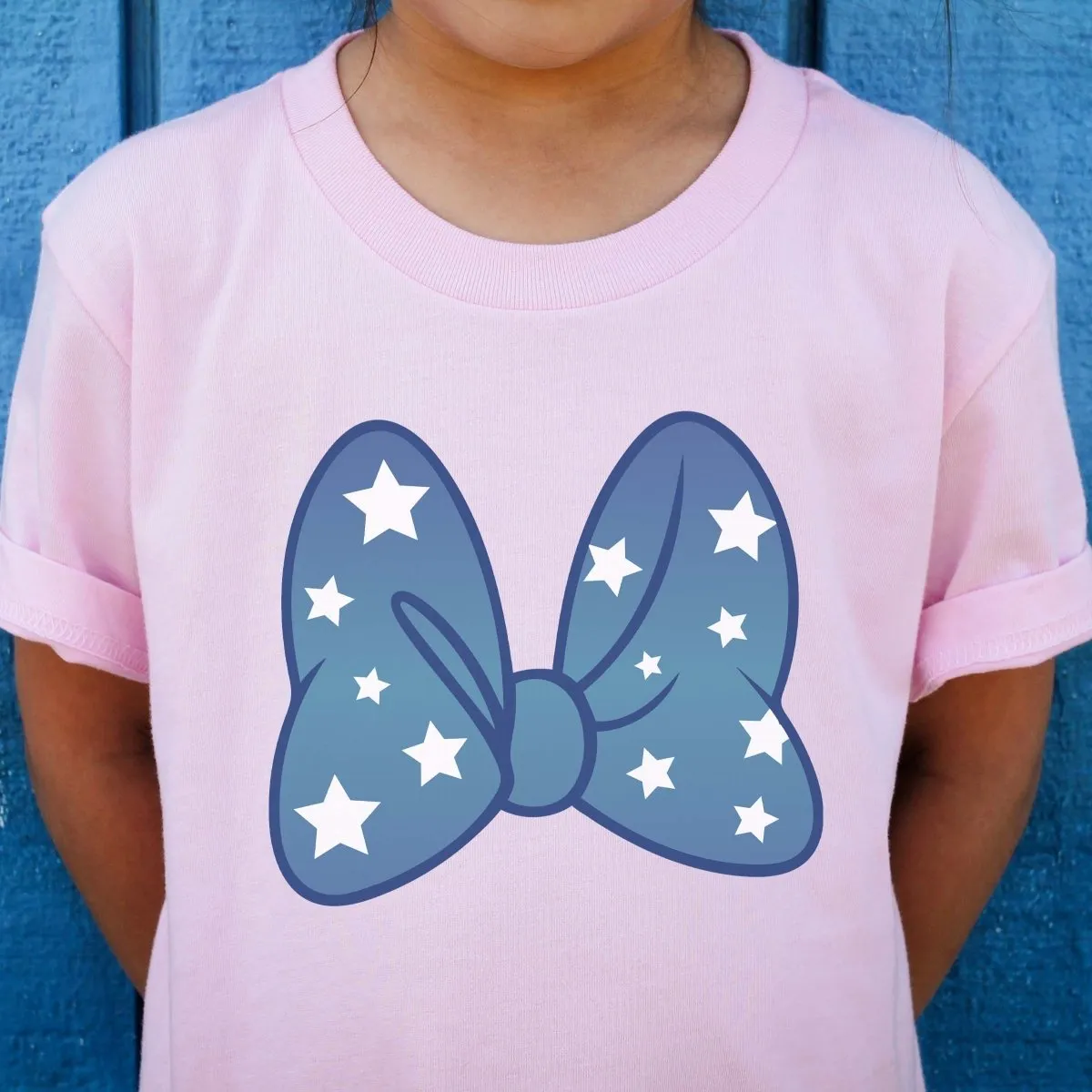 Blue Bow With White Stars Graphic Tee