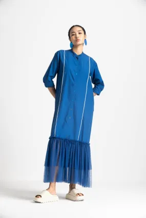 Bottom Frill Dress - Electric Blue