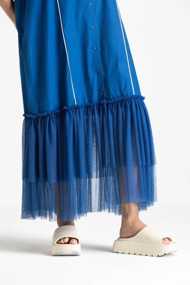 Bottom Frill Dress - Electric Blue