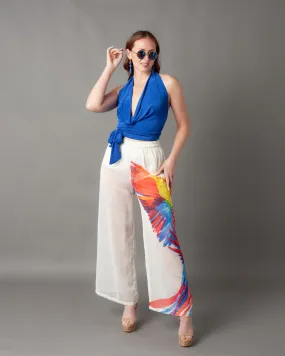 Casablanca Gauze Parrot Wide Leg Pants
