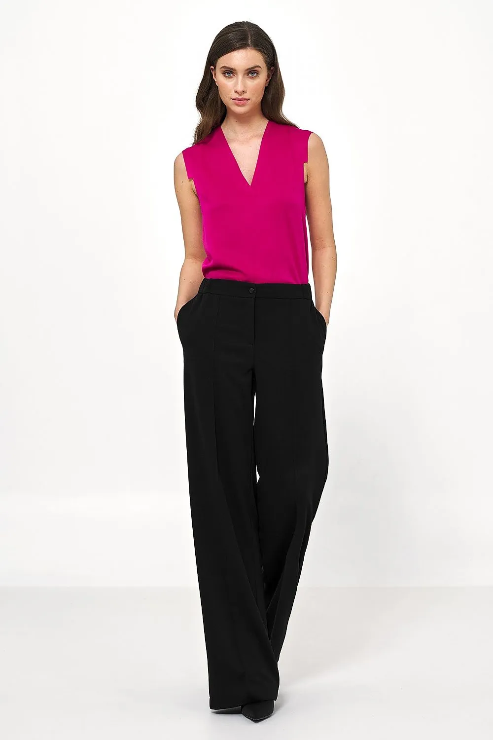 Chic Caramel High-Rise Women's Trousers