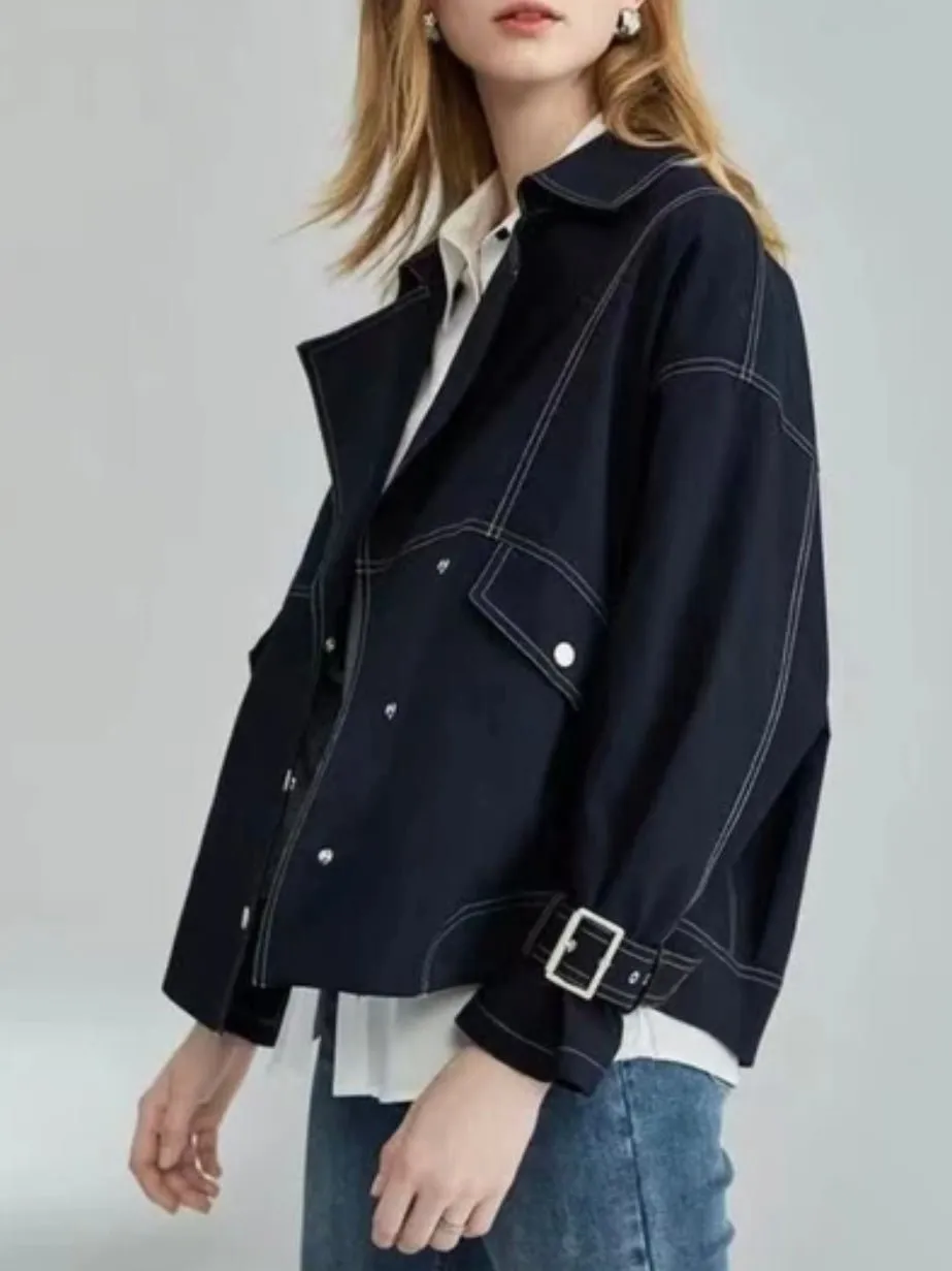 Dark blue V cut jacket