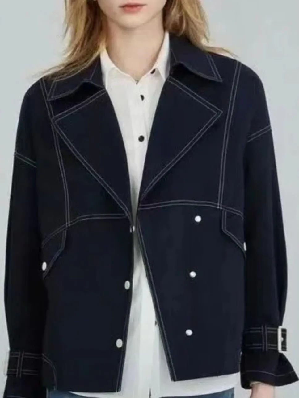 Dark blue V cut jacket