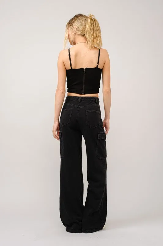 Denim Sweatpants - Black or Blue