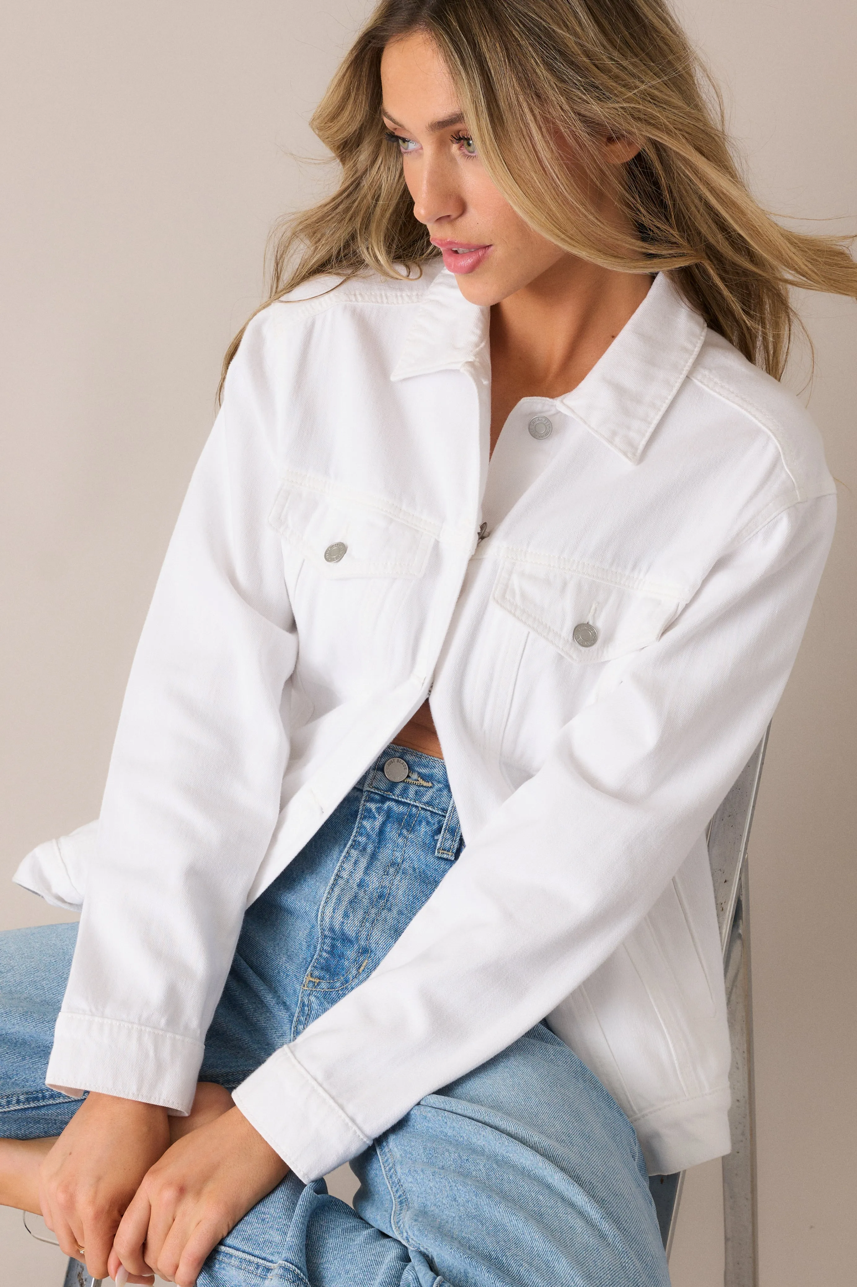 Do You Ever White Denim Jacket