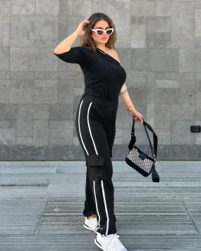 Double Striped Cargo Sweatpants