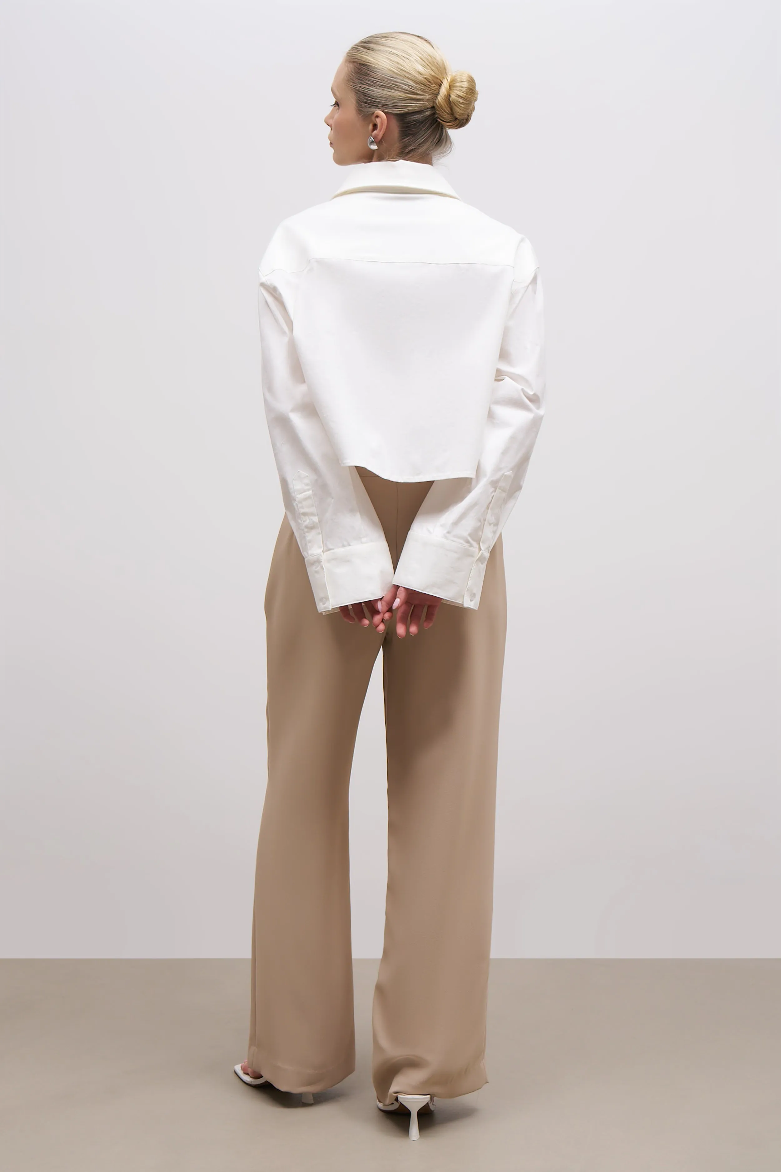 Effortless Wide Leg Trousers - Fawn