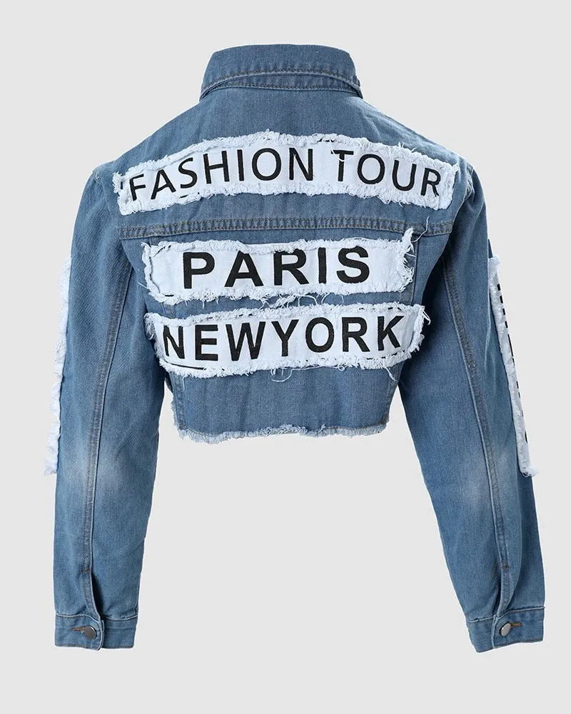Fashion Tour  Crop Denim Jacket