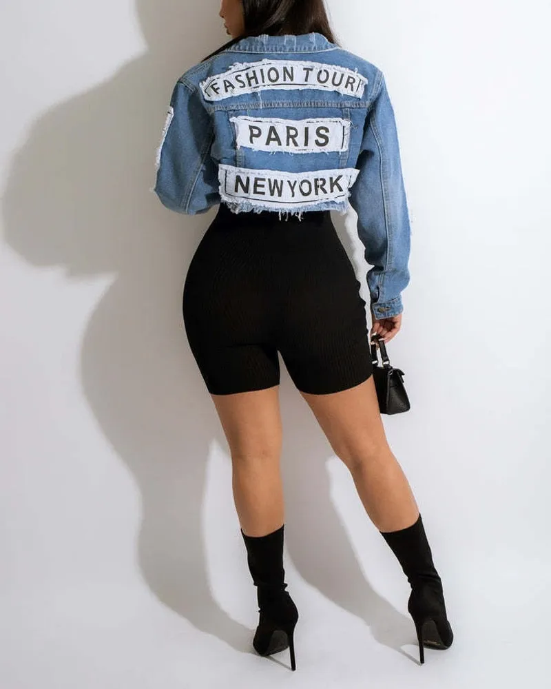 Fashion Tour  Crop Denim Jacket