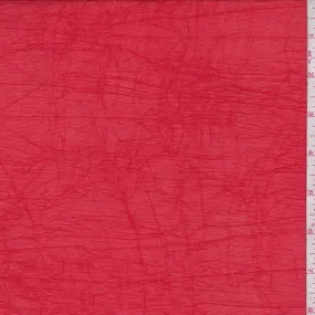 Fiery Red Crinkled Chiffon Fabric