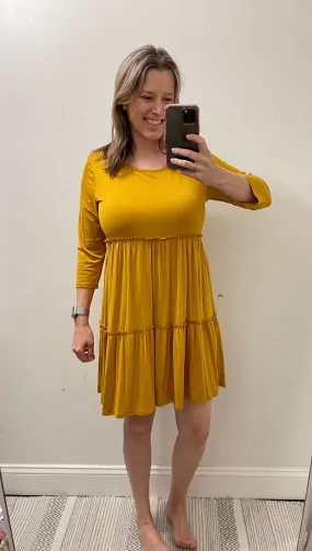Flowy dress w/ ruffle accent-3xl