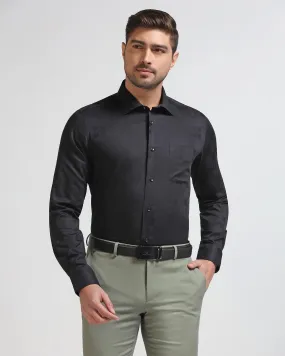 Formal Black Printed Shirt - Cyan