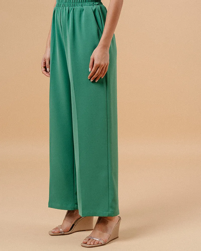 Grace & Mila Wide Leg Trouser One Size - Green
