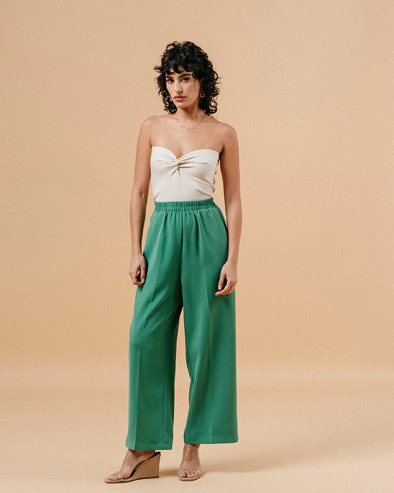 Grace & Mila Wide Leg Trouser One Size - Green