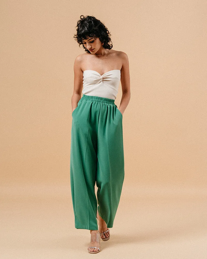Grace & Mila Wide Leg Trouser One Size - Green