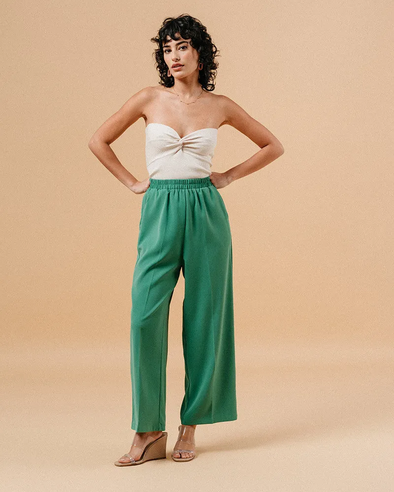 Grace & Mila Wide Leg Trouser One Size - Green