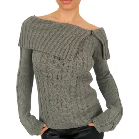 Gray Off The Shoulder Zip (S)