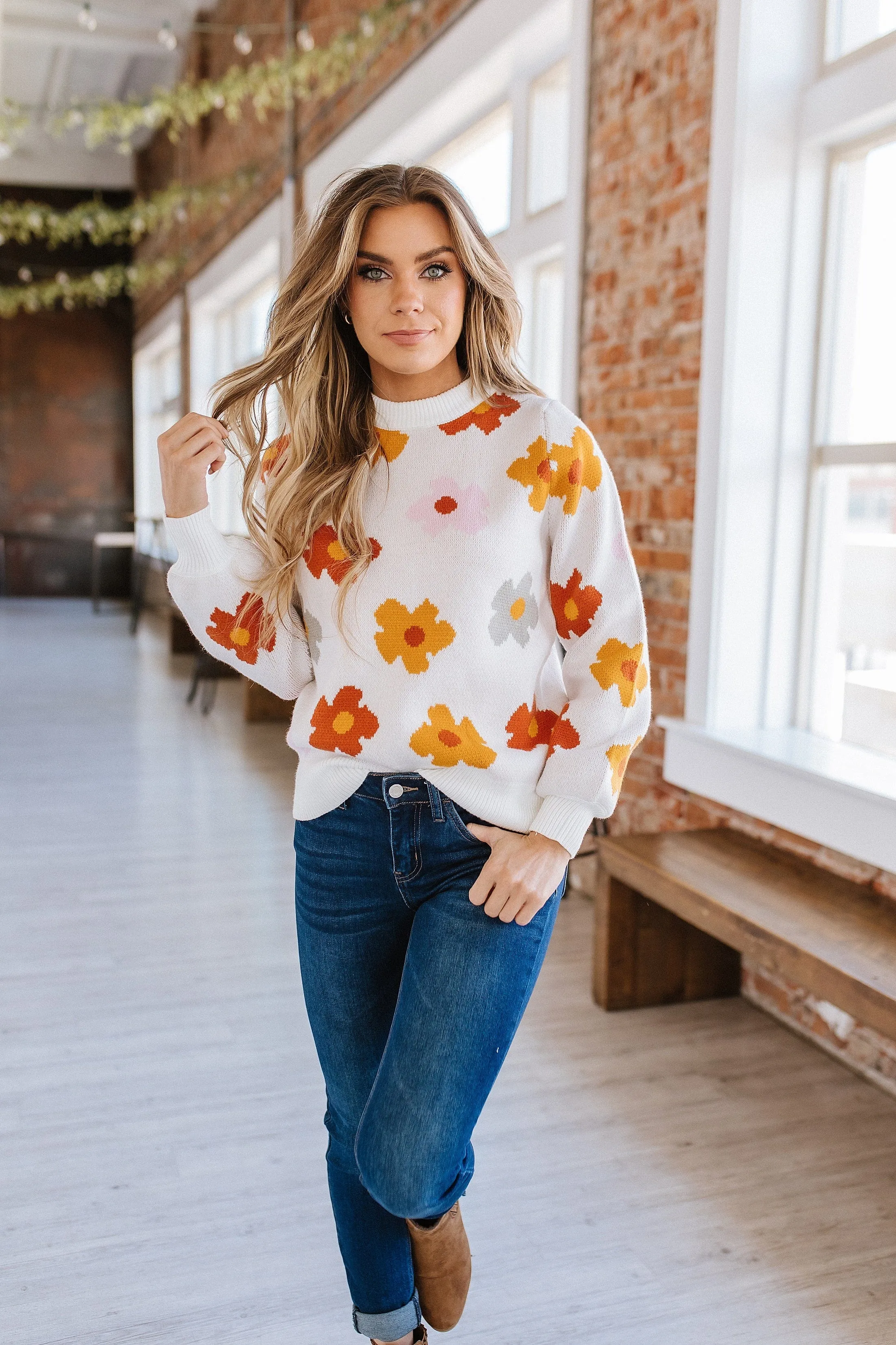Laura Flower Knit Sweater