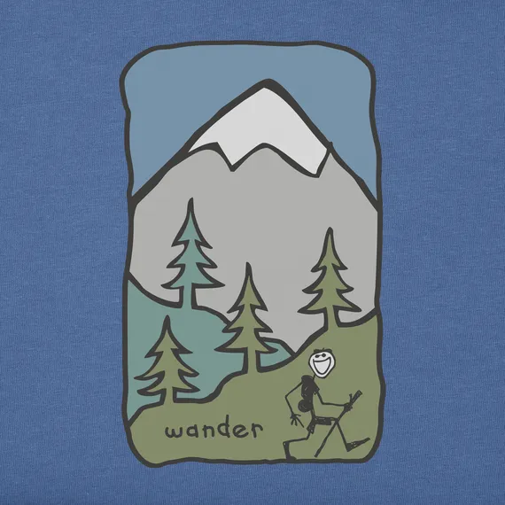 Men's Quirky Wander Hike Crusher-LITE Short-Sleeve Tee - Vintage Blue