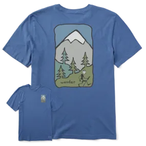 Men's Quirky Wander Hike Crusher-LITE Short-Sleeve Tee - Vintage Blue