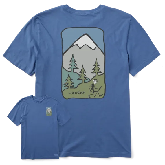 Men's Quirky Wander Hike Crusher-LITE Short-Sleeve Tee - Vintage Blue