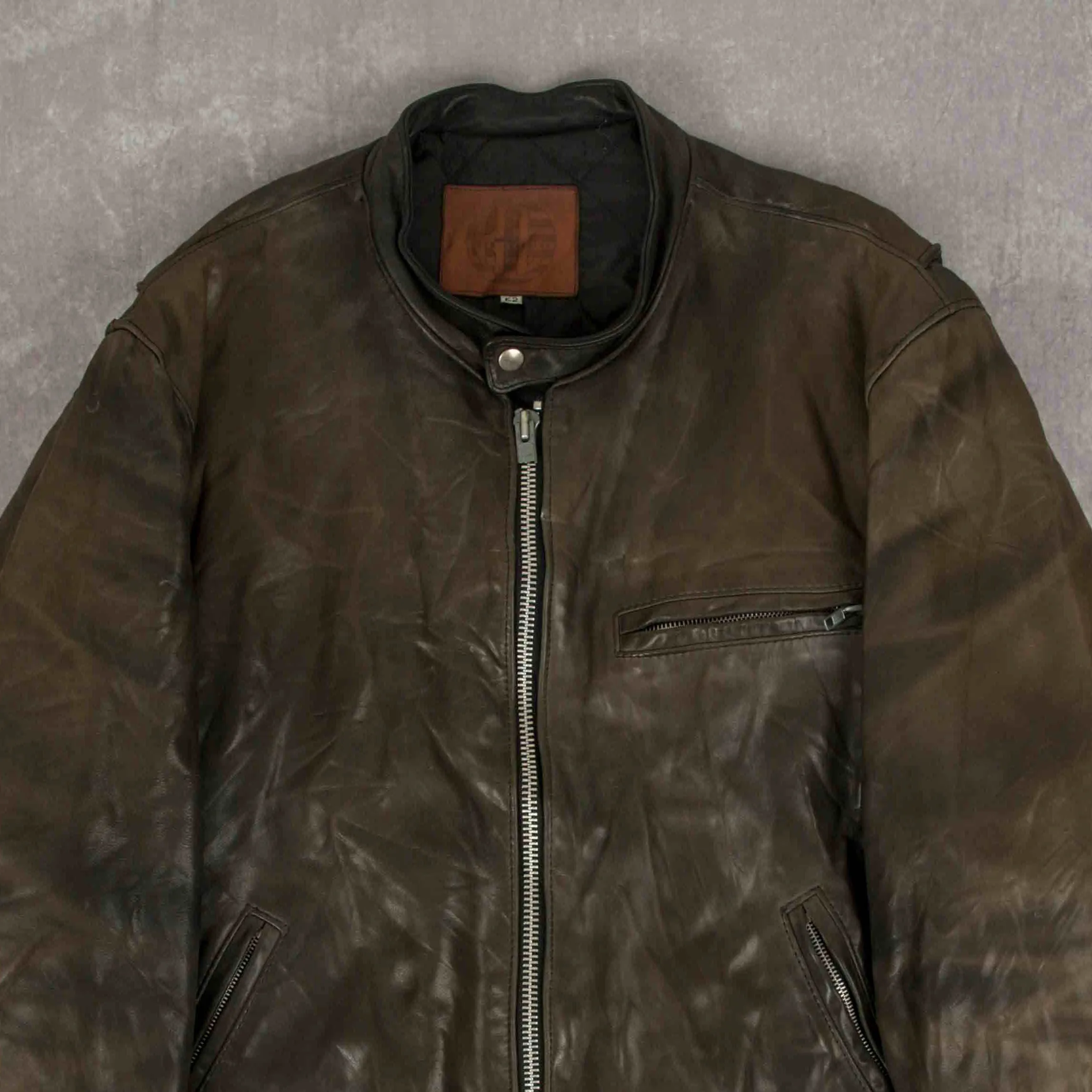 MEN'S VINTAGE 1990S HARLEY DAVIDSON FULL ZIP LEATHER JACKET - X-LARGE