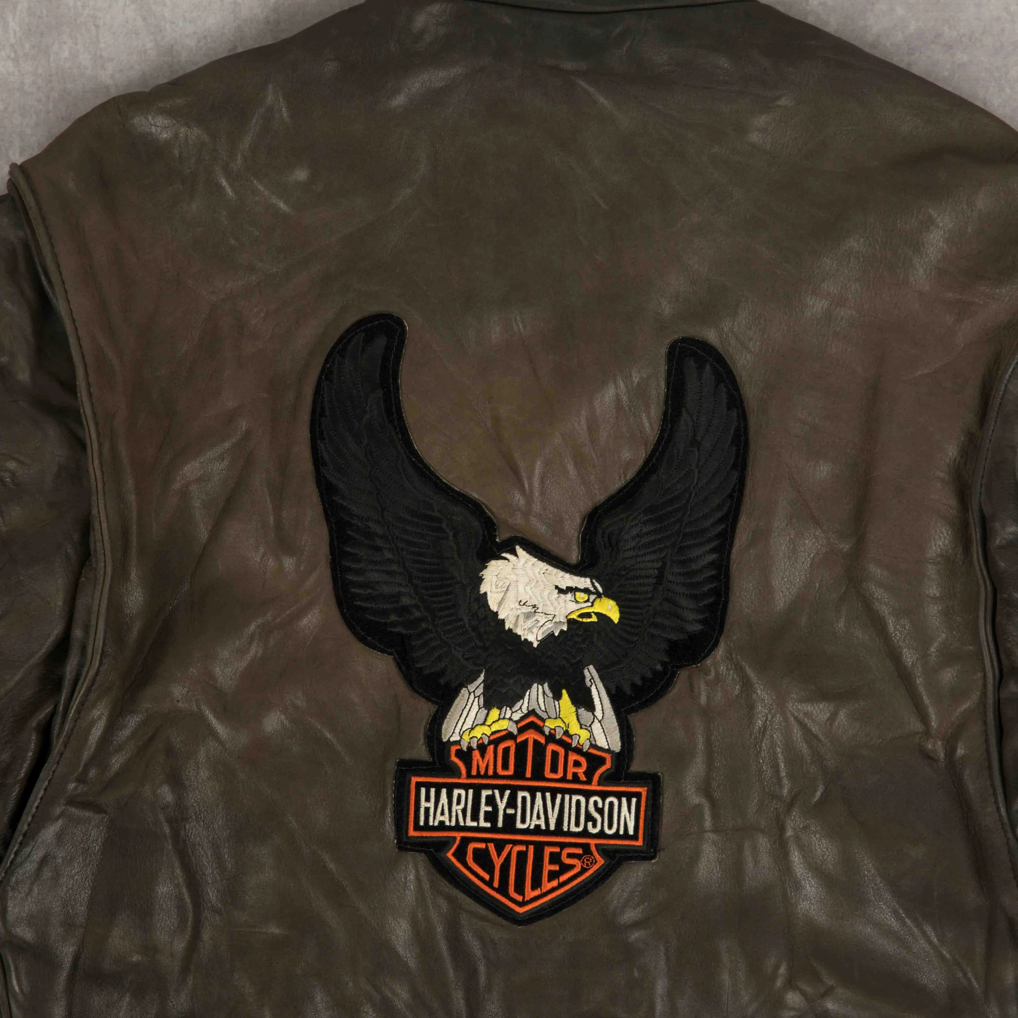 MEN'S VINTAGE 1990S HARLEY DAVIDSON FULL ZIP LEATHER JACKET - X-LARGE