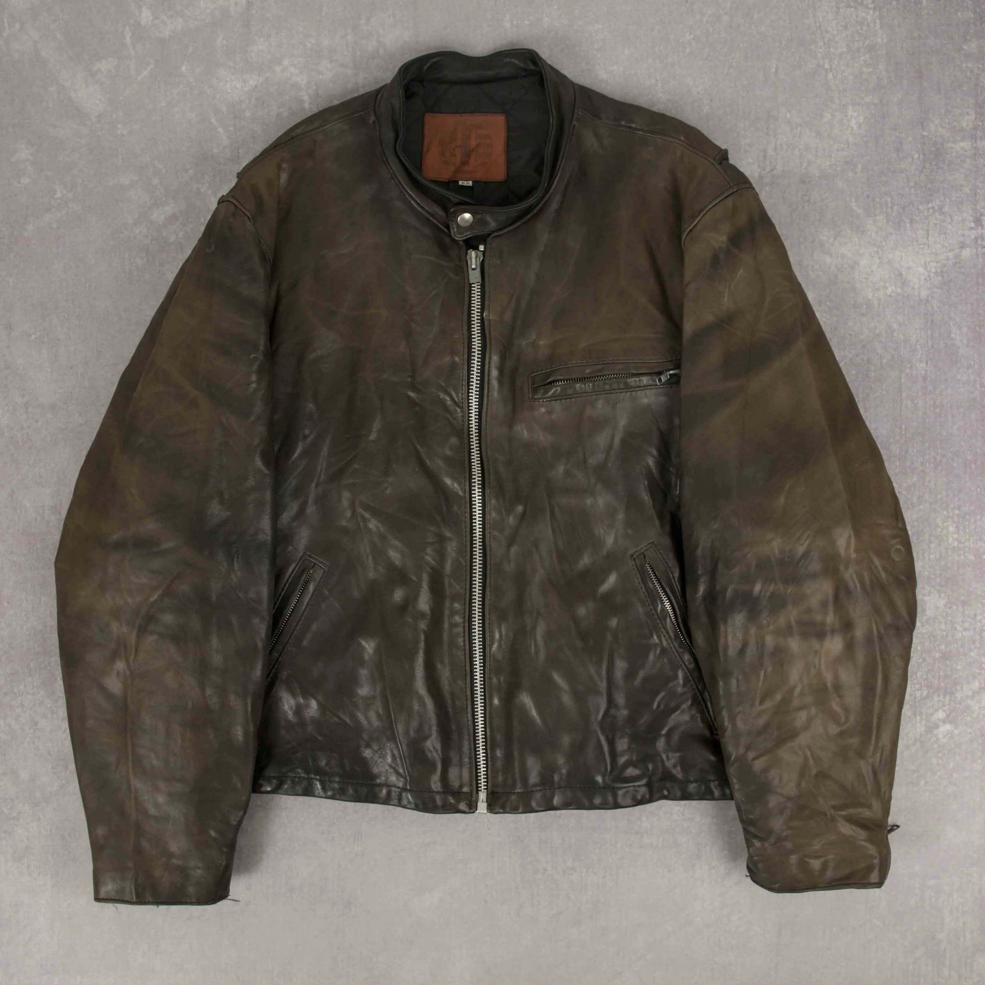 MEN'S VINTAGE 1990S HARLEY DAVIDSON FULL ZIP LEATHER JACKET - X-LARGE