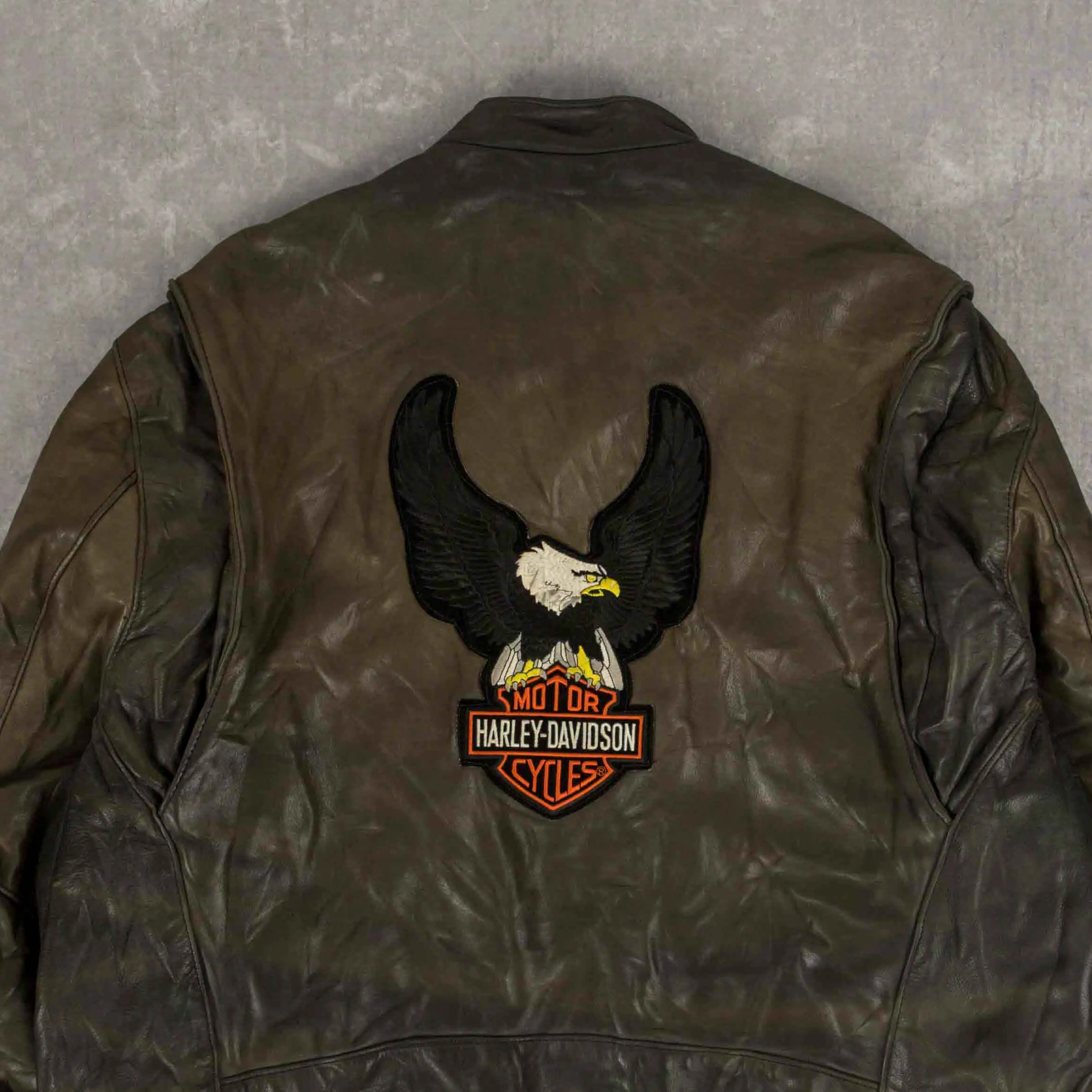 MEN'S VINTAGE 1990S HARLEY DAVIDSON FULL ZIP LEATHER JACKET - X-LARGE