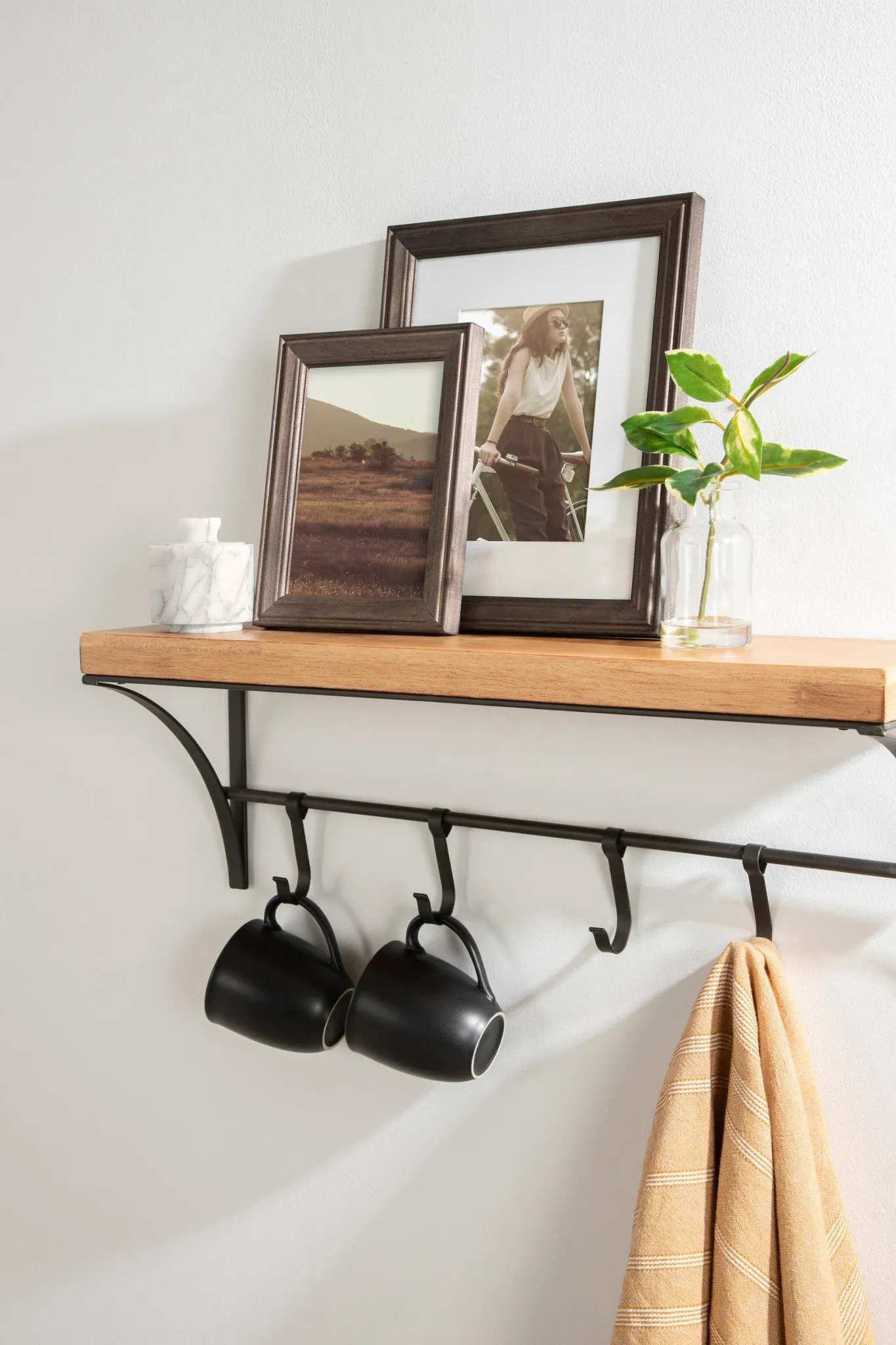 Ozias Shelf with Hooks
