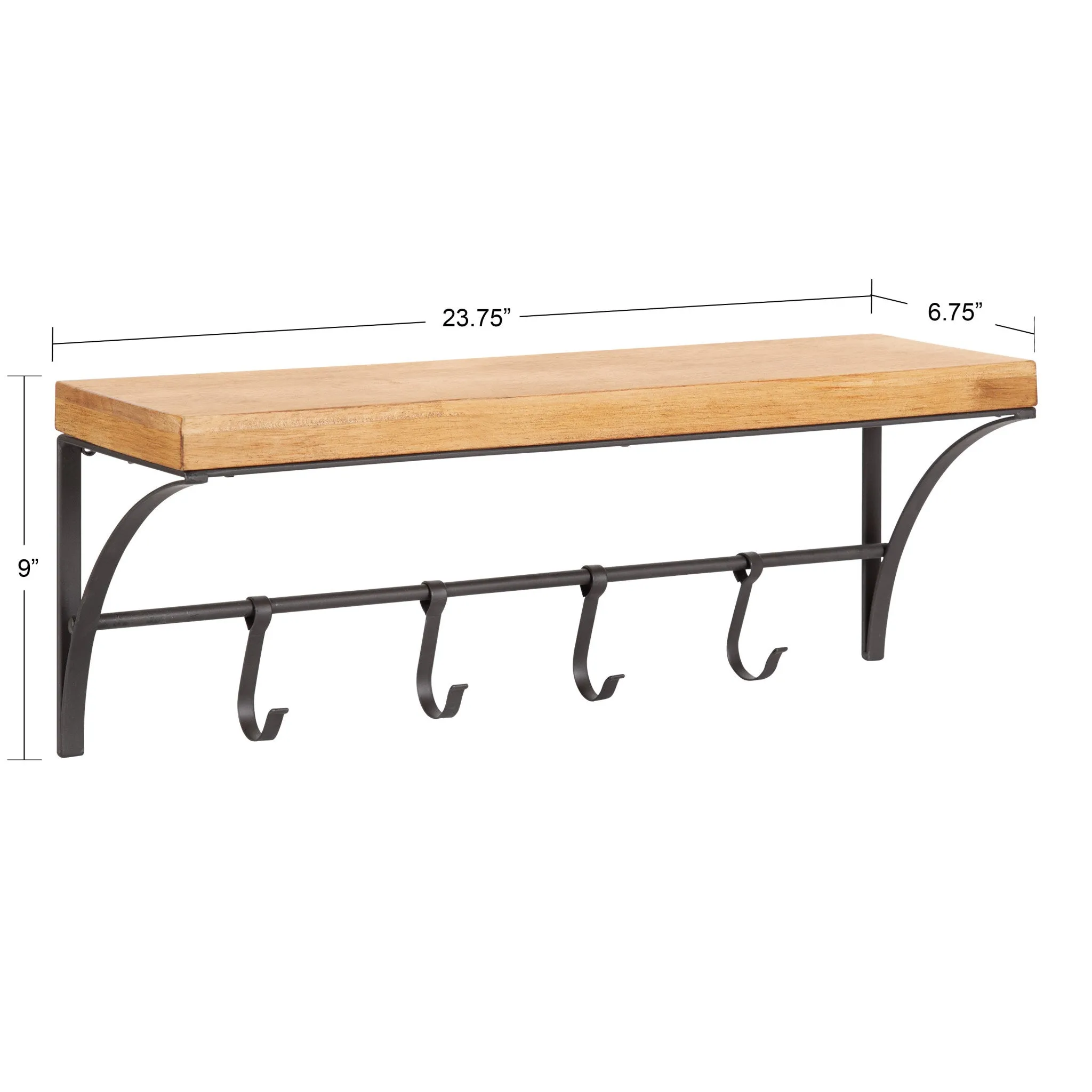 Ozias Shelf with Hooks