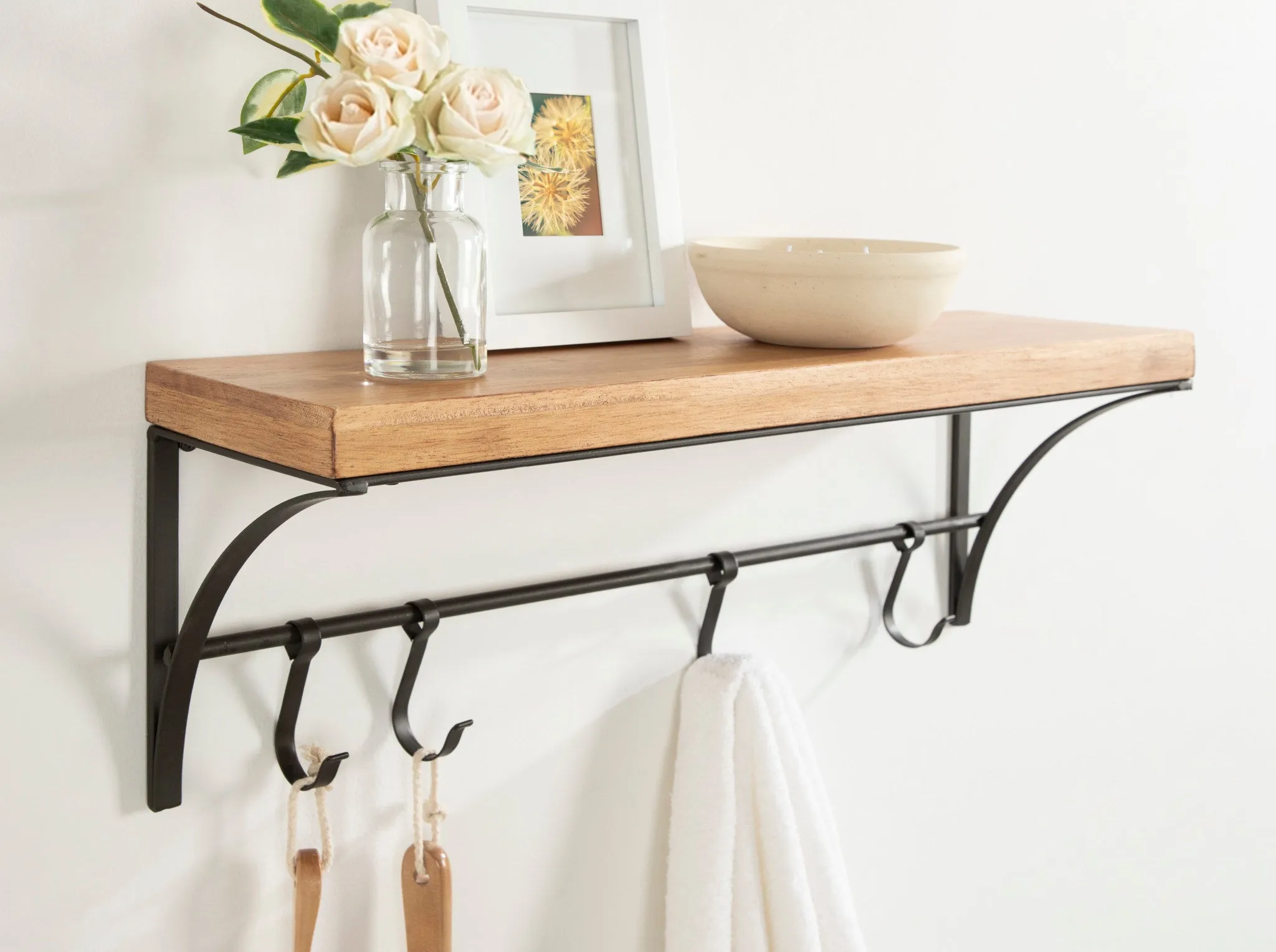 Ozias Shelf with Hooks