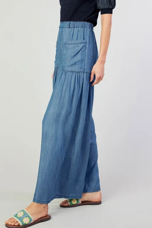 Patch Pocket Wide Leg Pants