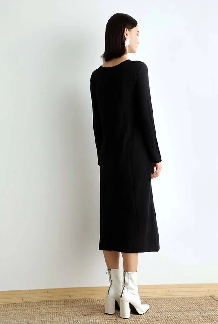 Pullover Sweater Long Sleeve Maxi Dress