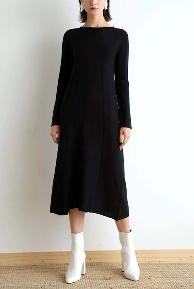 Pullover Sweater Long Sleeve Maxi Dress