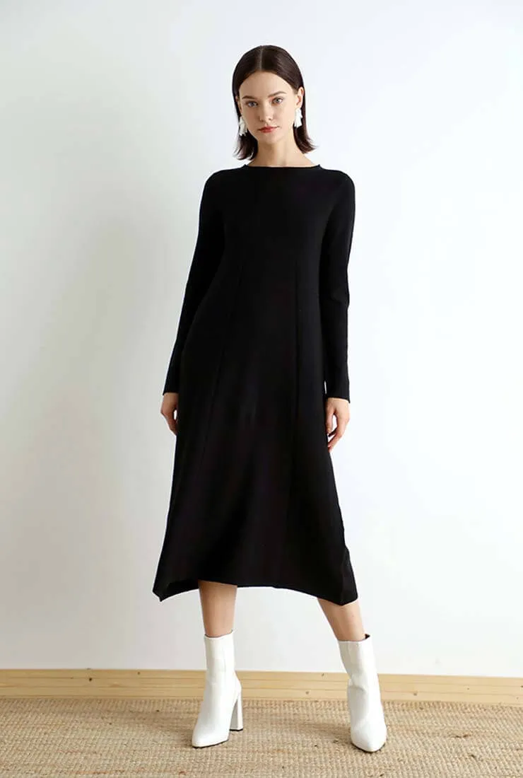 Pullover Sweater Long Sleeve Maxi Dress