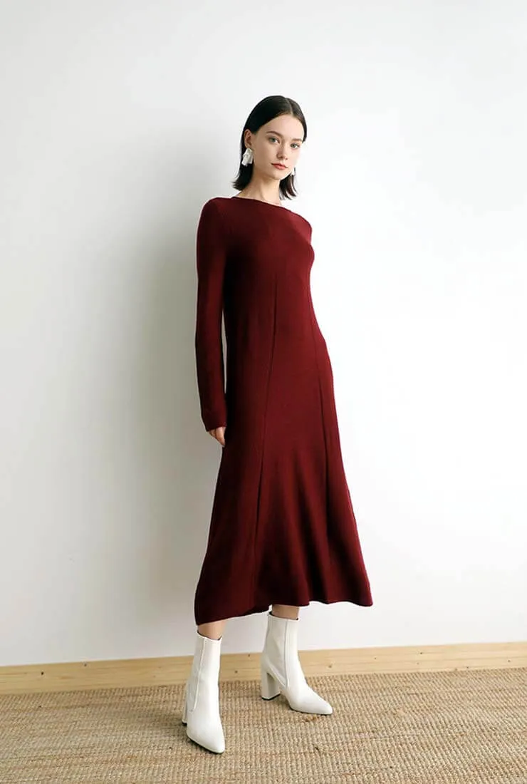 Pullover Sweater Long Sleeve Maxi Dress