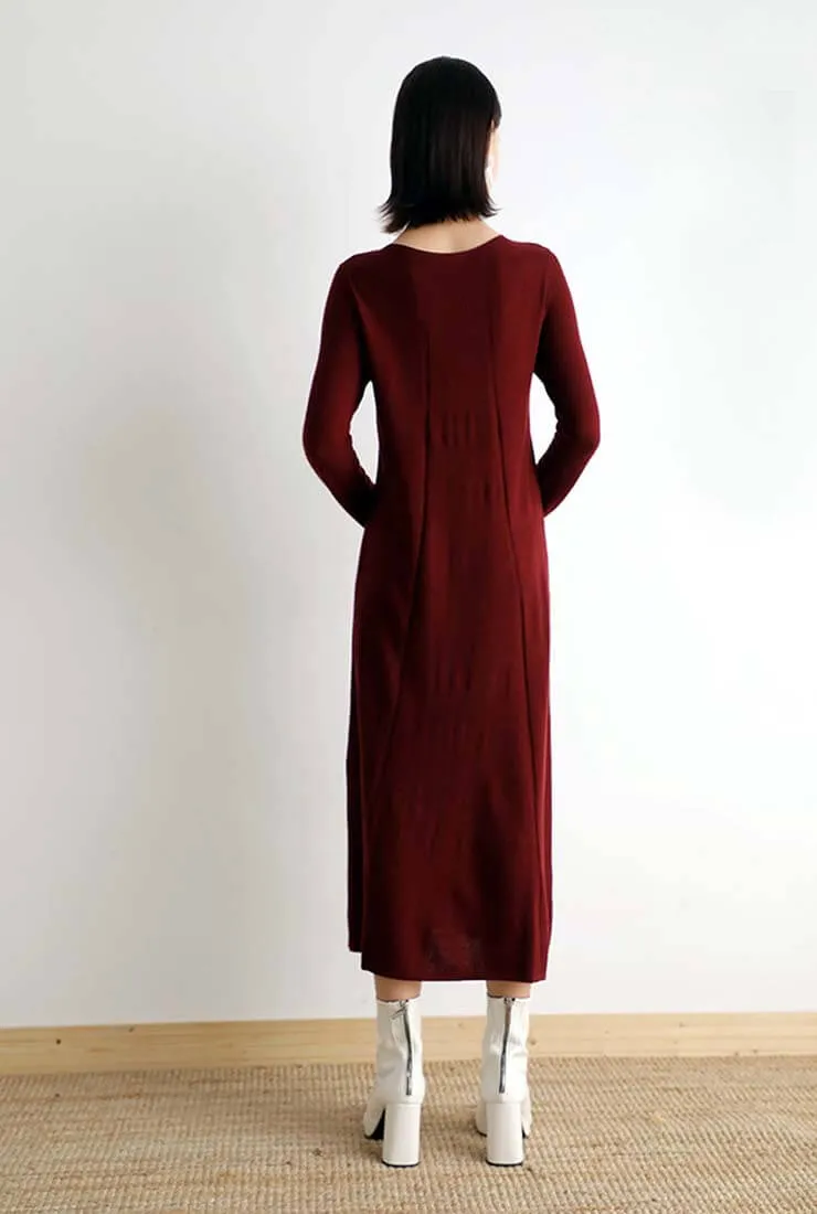 Pullover Sweater Long Sleeve Maxi Dress