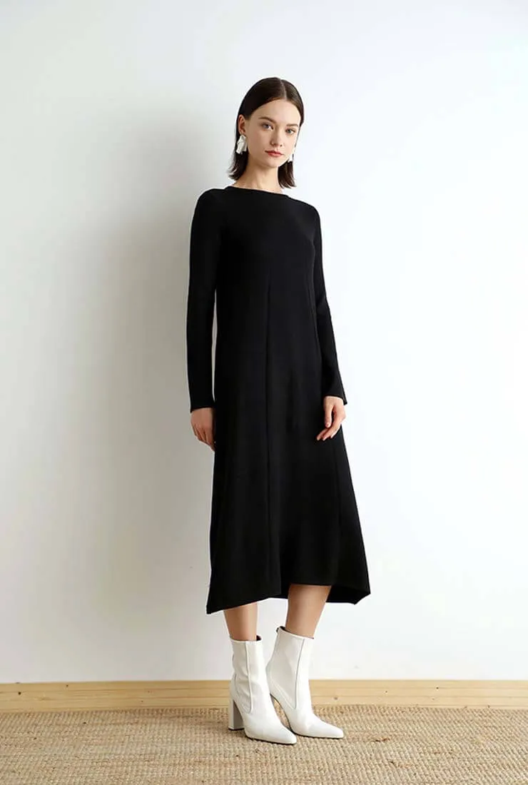 Pullover Sweater Long Sleeve Maxi Dress