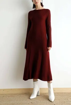Pullover Sweater Long Sleeve Maxi Dress