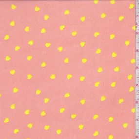 Salmon/Citrine Mini Heart Georgette Fabric