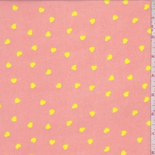 Salmon/Citrine Mini Heart Georgette Fabric