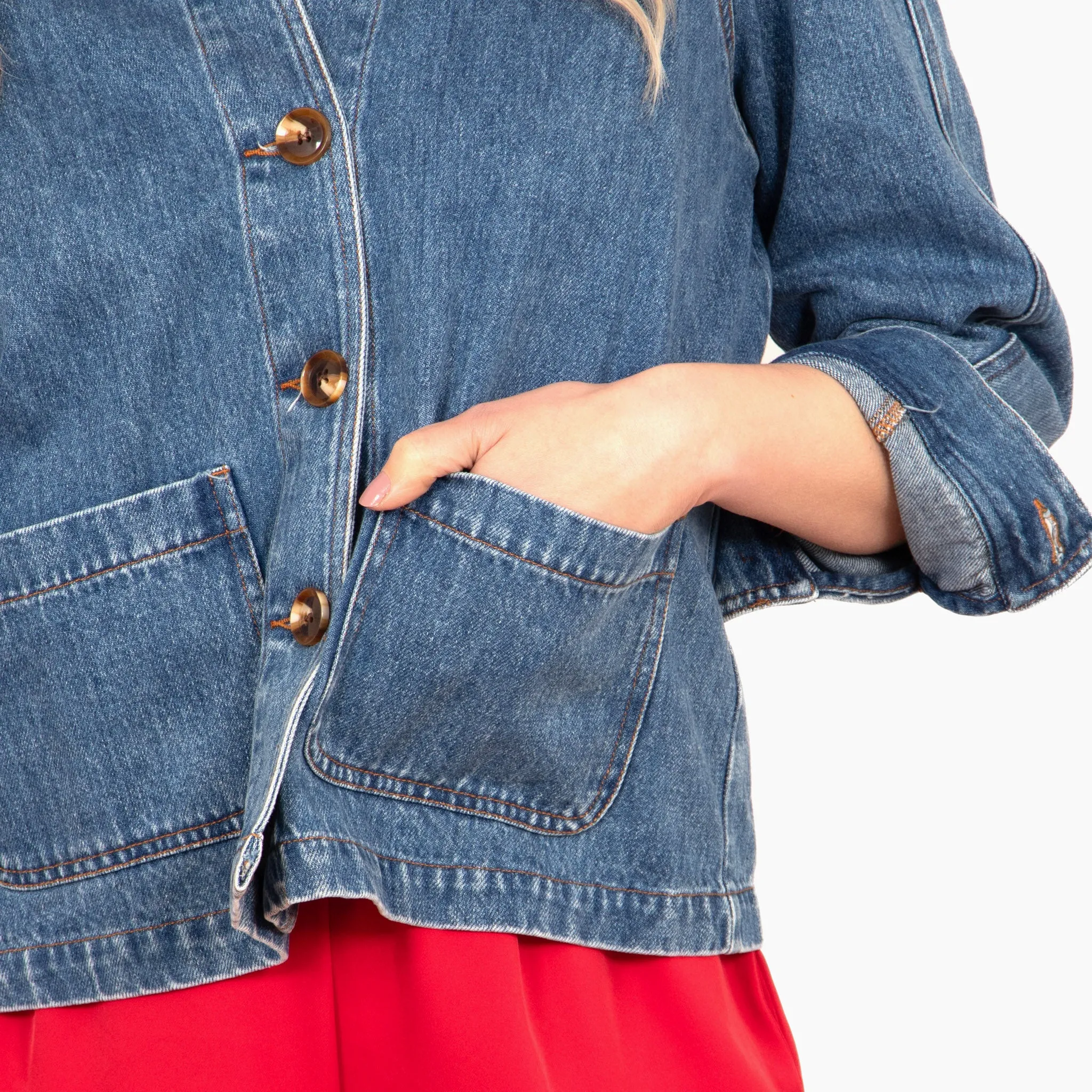 Shiloh Box Jacket - Blue, Denim