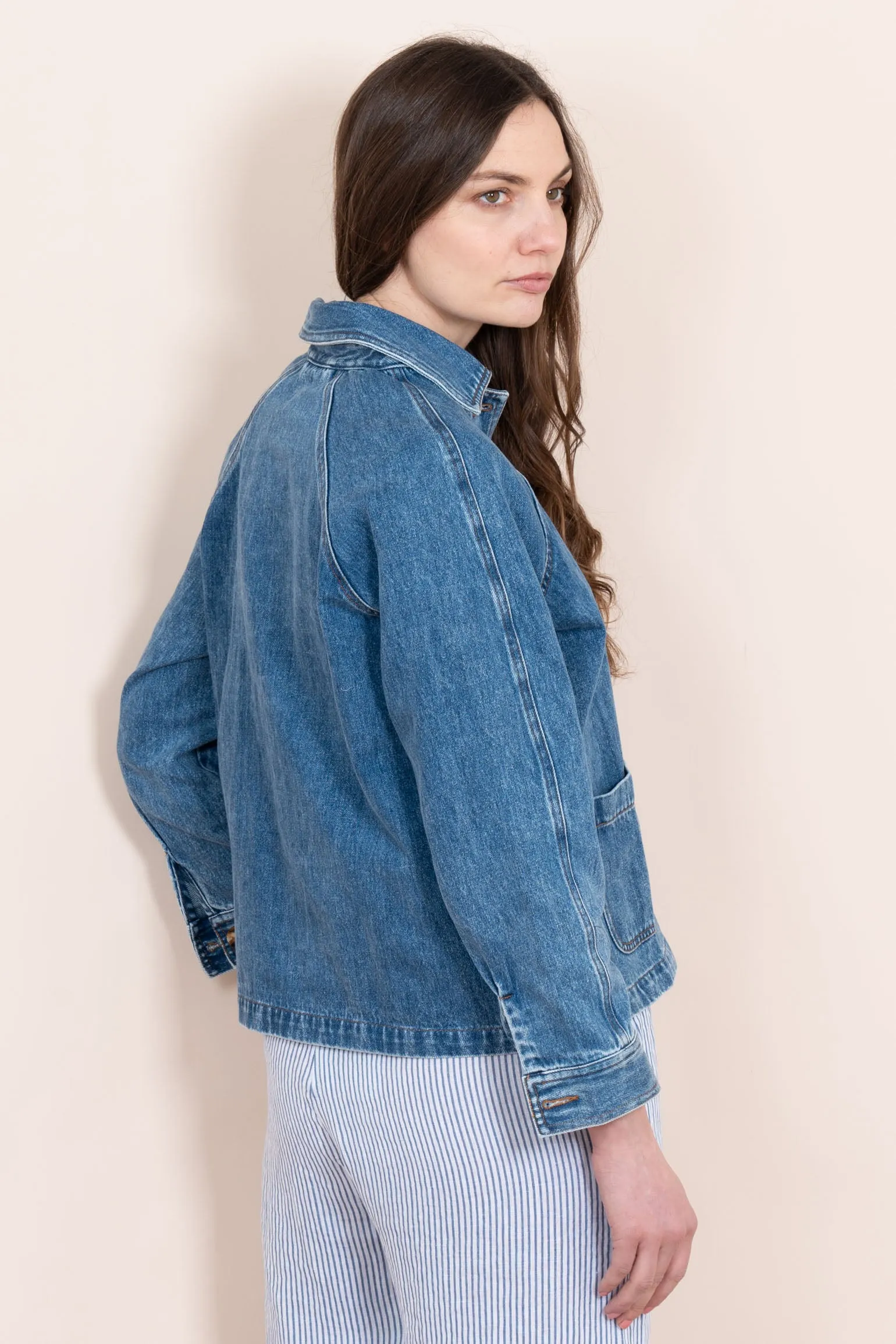 Shiloh Box Jacket - Blue, Denim